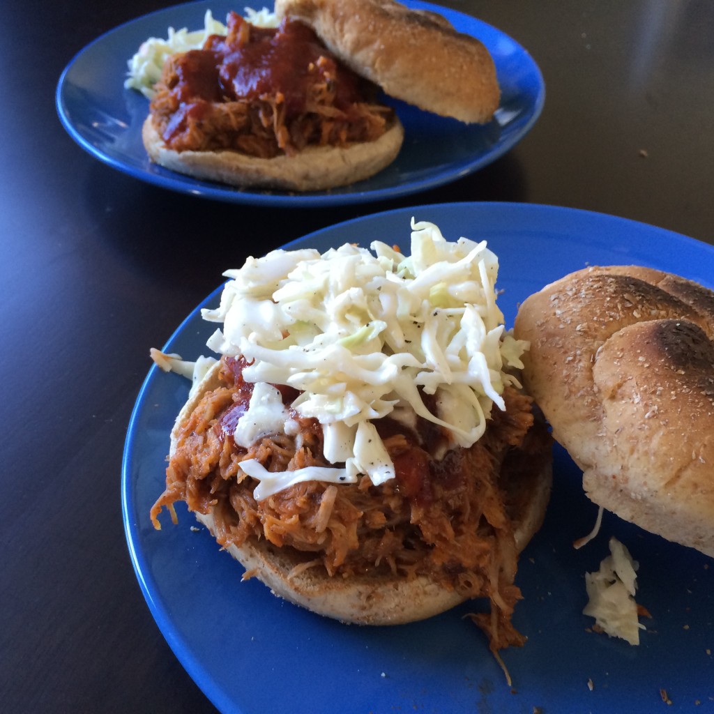 Hard Apple Cider Pulled Pork with Homemade BBQ Sauce and Coleslaw