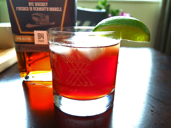 Pomegranate Lime Rye Rickey * Once in a Blue Spoon