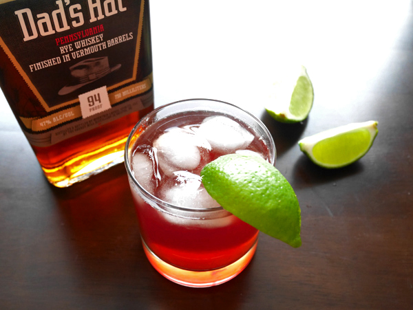 Pomegranate Lime Rye Rickey * Once in a Blue Spoon
