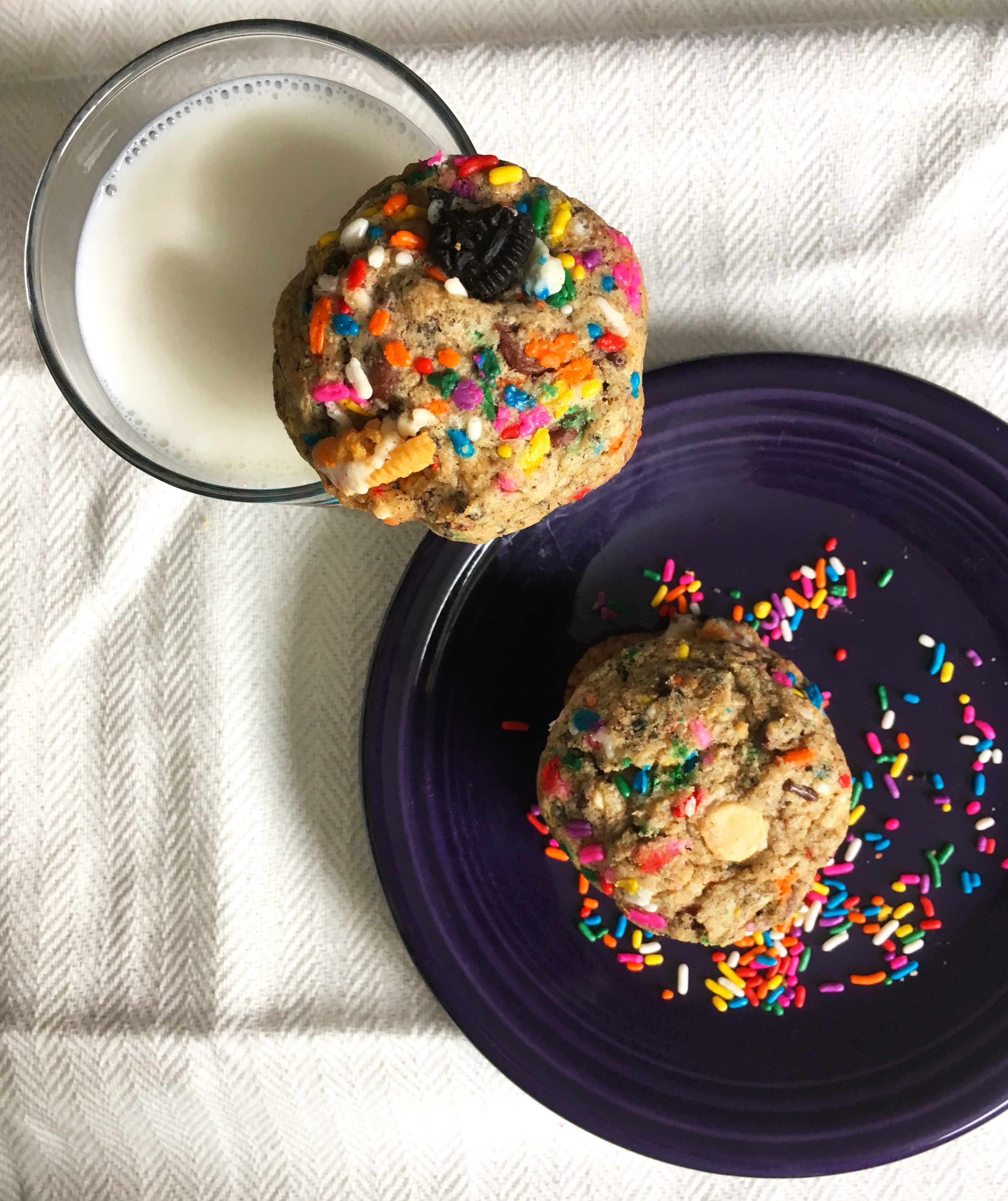 Oreo Birthday Cake Chocolate Chip Cookies * Once in a Blue Spoon